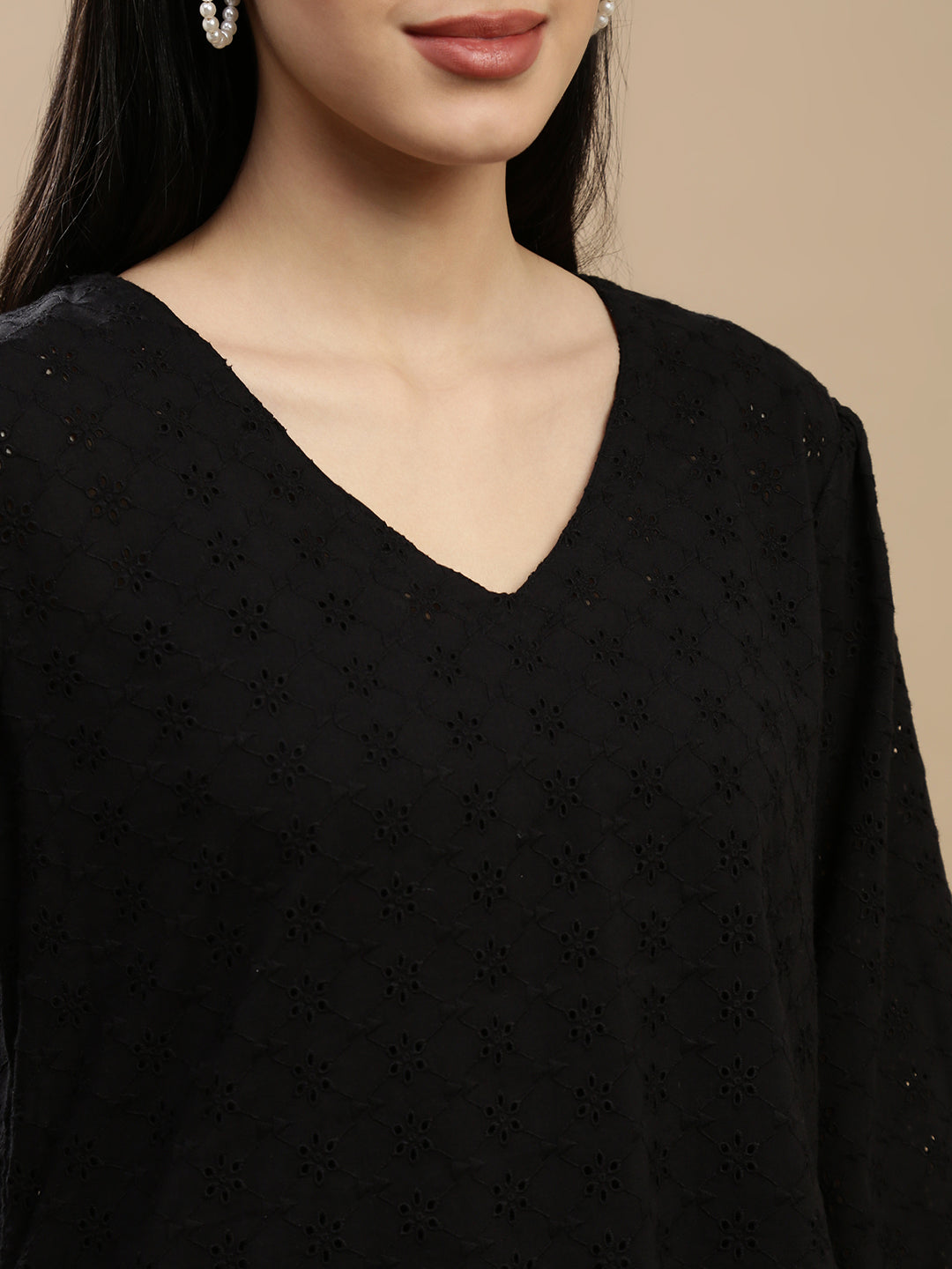 De Moza Women Casual Top Black