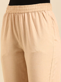 Straight Pant-Beige - De Moza
