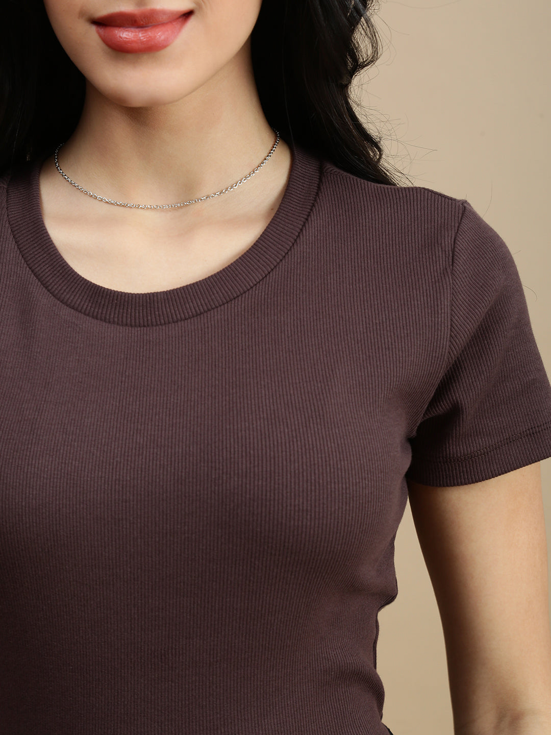 De Moza Women Casual Top Chocolate Brown