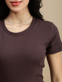 De Moza Women Casual Top Chocolate Brown