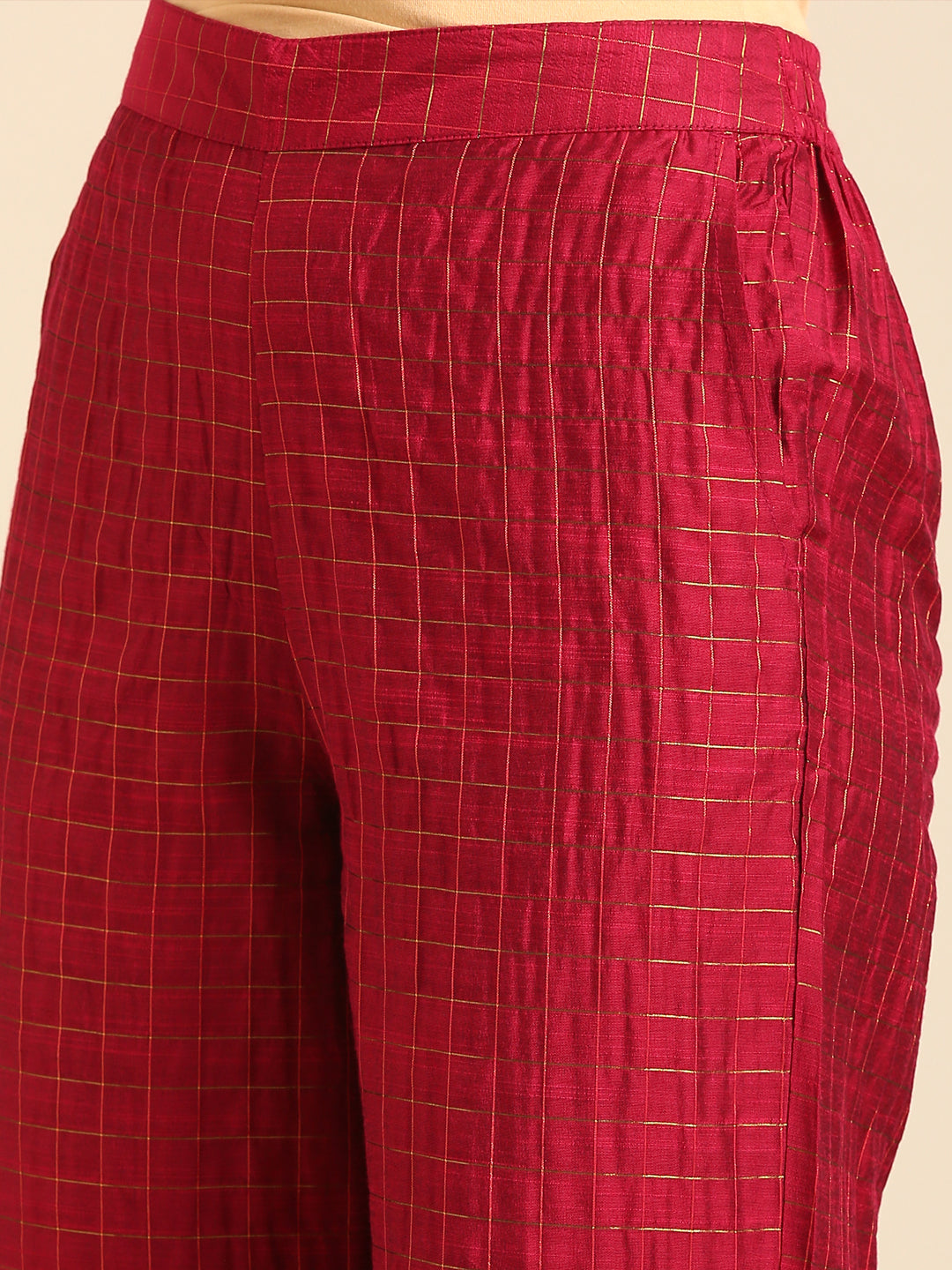 Palazzo Checked-Pink - De Moza