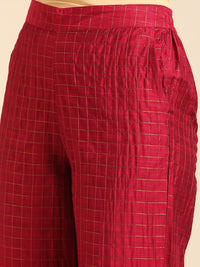 Palazzo Checked-Pink - De Moza