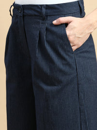 Formal Pants Stripped-Navy - De Moza