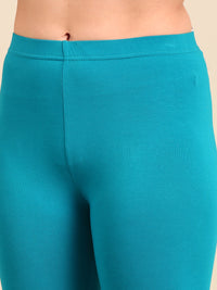 Ankle Length Leggings Cotton-Teal - De Moza