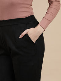 De Moza Women Casual Pants Black