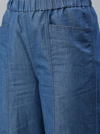 De Moza Women Culottes Mid Blue