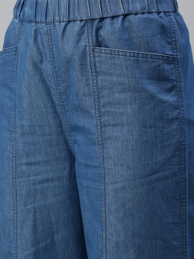 De Moza Women Culottes Mid Blue