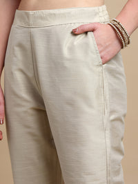 De Moza Women Casual Pants Ecru - De Moza