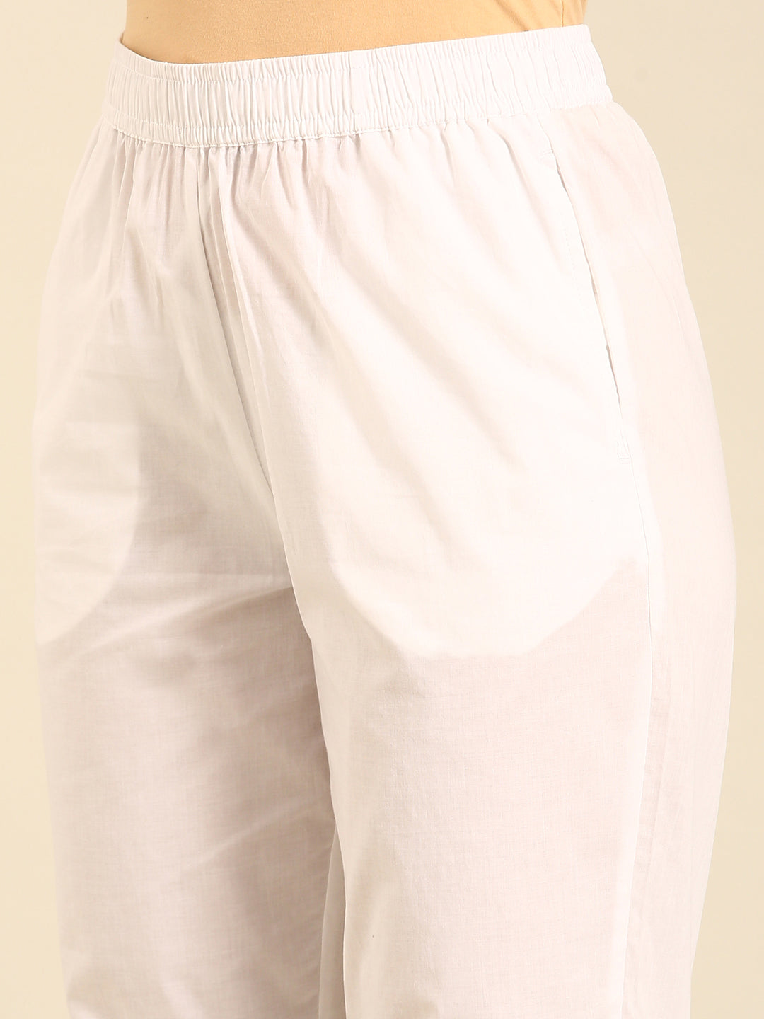 Straight Pant-White - De Moza