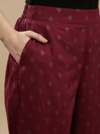De Moza Women Festive Pants Maroon - De Moza
