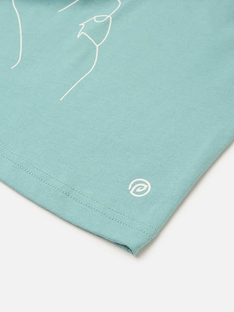 PIPIN Girls T-Shirt Solid Cotton Petrol - De Moza