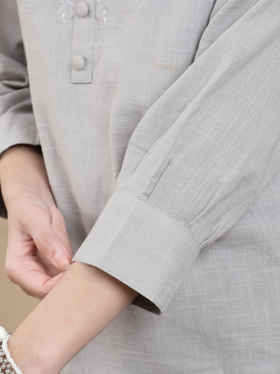 De Moza Women Casual Top Light Grey