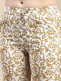 Straight Pant AOP-Mustard - De Moza