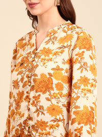 Top Floral Print-Yellow - De Moza