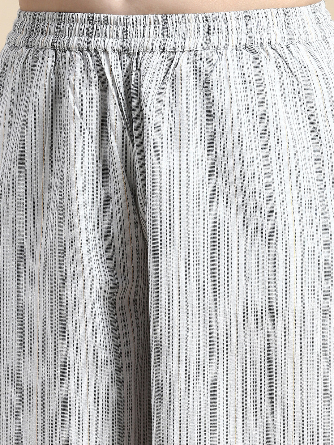 Crop Palazzo AOP-Offwhite - De Moza