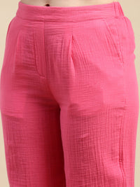 Wide Leg Pant-Pink - De Moza