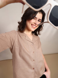 De Moza Women Casual Top Mocha Mousse