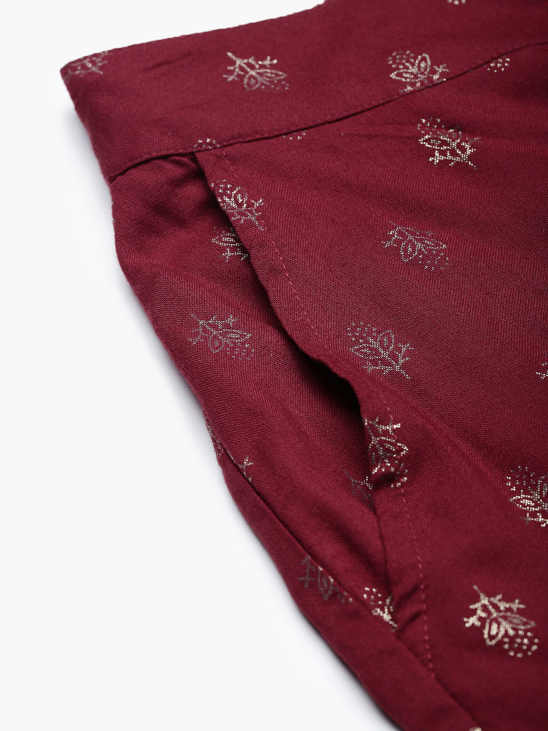 De Moza Women Festive Pants Maroon - De Moza