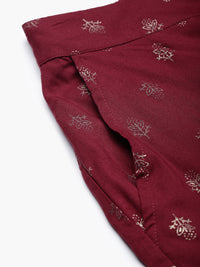 De Moza Women Festive Pants Maroon - De Moza