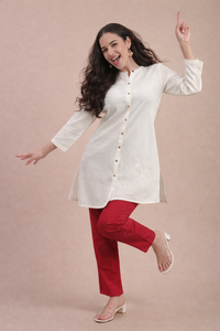 De Moza Women Cotton Lace Pants - De Moza