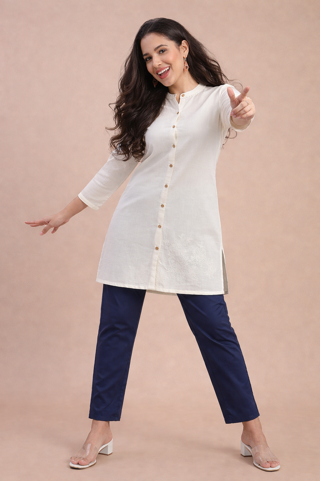 De Moza Women Cotton Lace Pants - De Moza