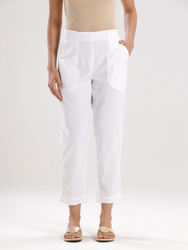 Cigarette Pant-White - De Moza