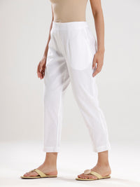 Cigarette Pant-White - De Moza