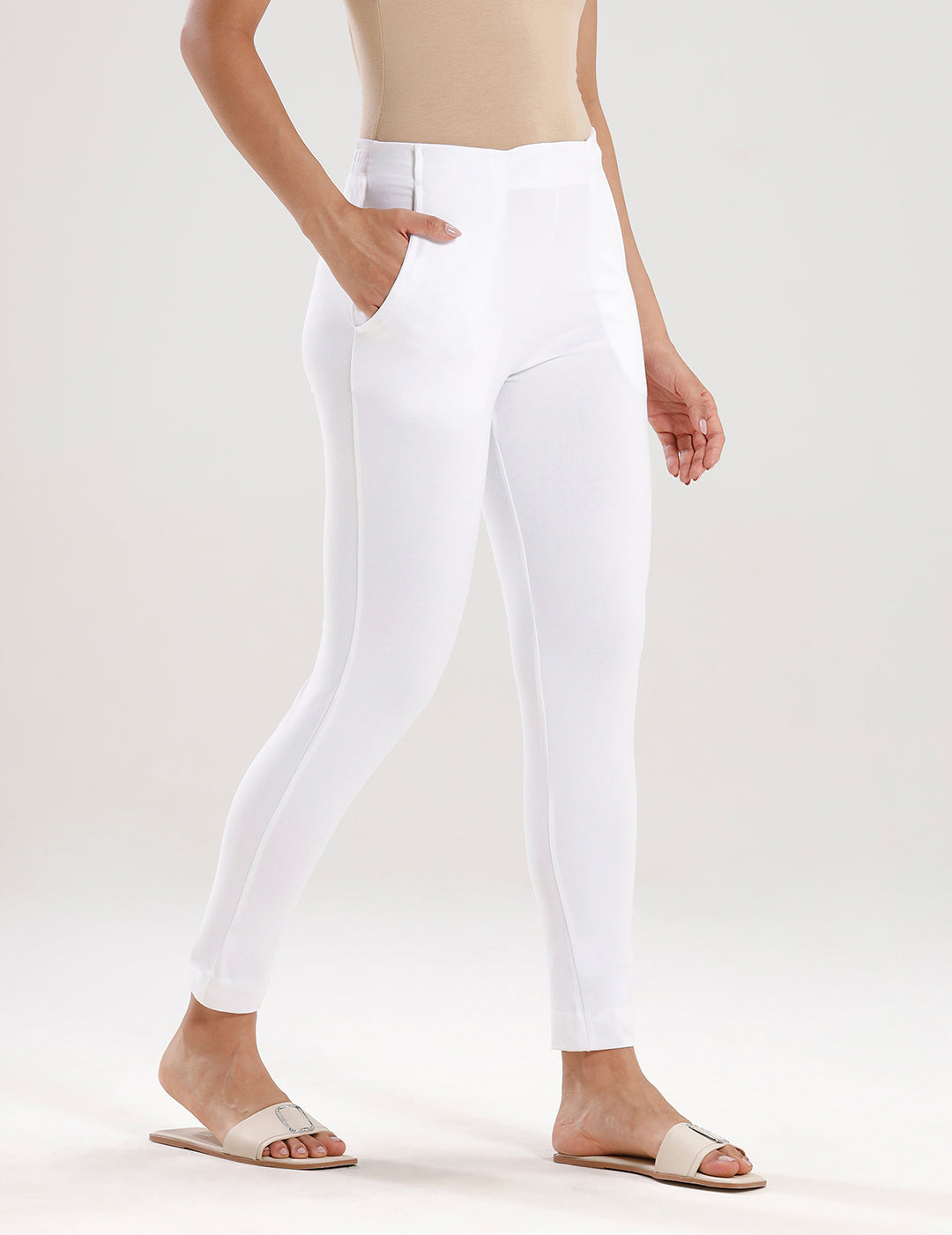 Super Stretch Kurti Pant-White