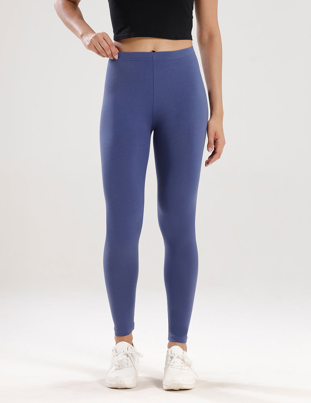 Ankle Length Leggings Cotton-True Indigo