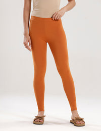 Ankle Length Leggings Cotton-Light Rust