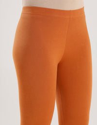 Ankle Length Leggings Cotton-Light Rust