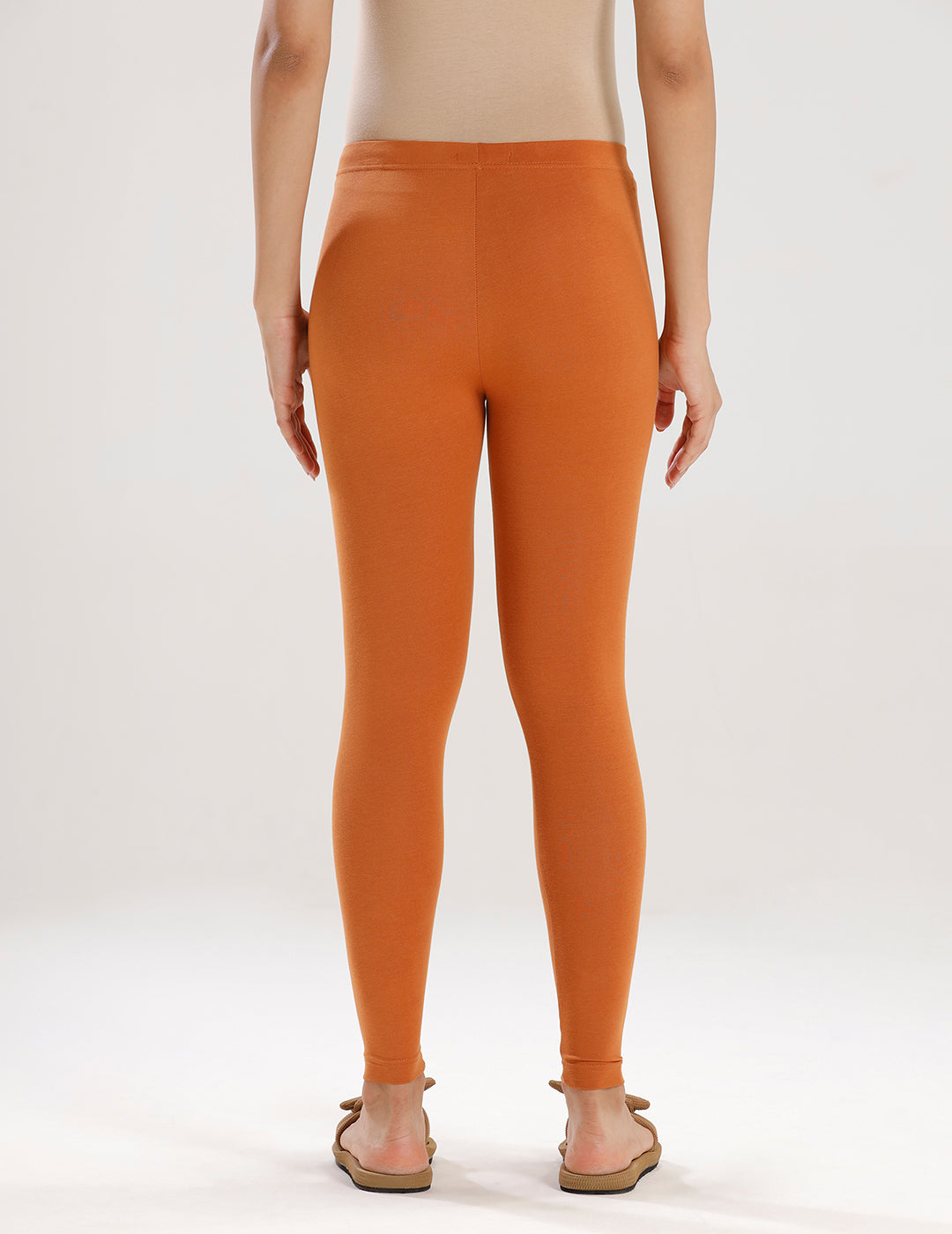 Ankle Length Leggings Cotton-Light Rust