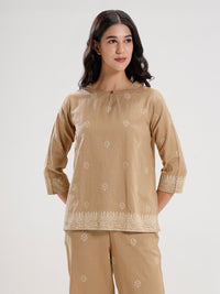 Tunic Top-Golden Beige - De Moza