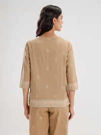 Tunic Top-Golden Beige - De Moza