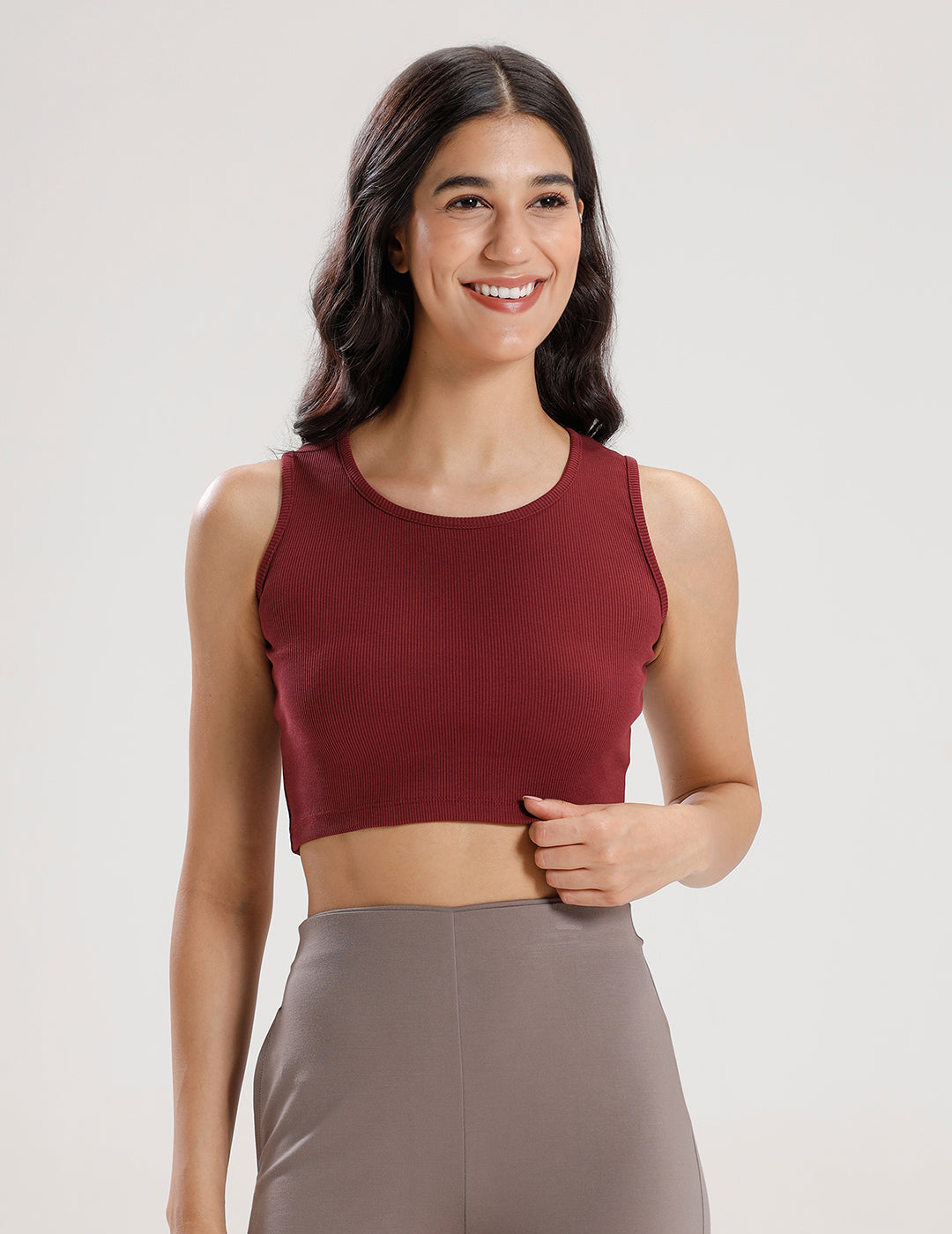 Crop Top-Burgundy