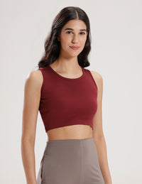 Crop Top-Burgundy