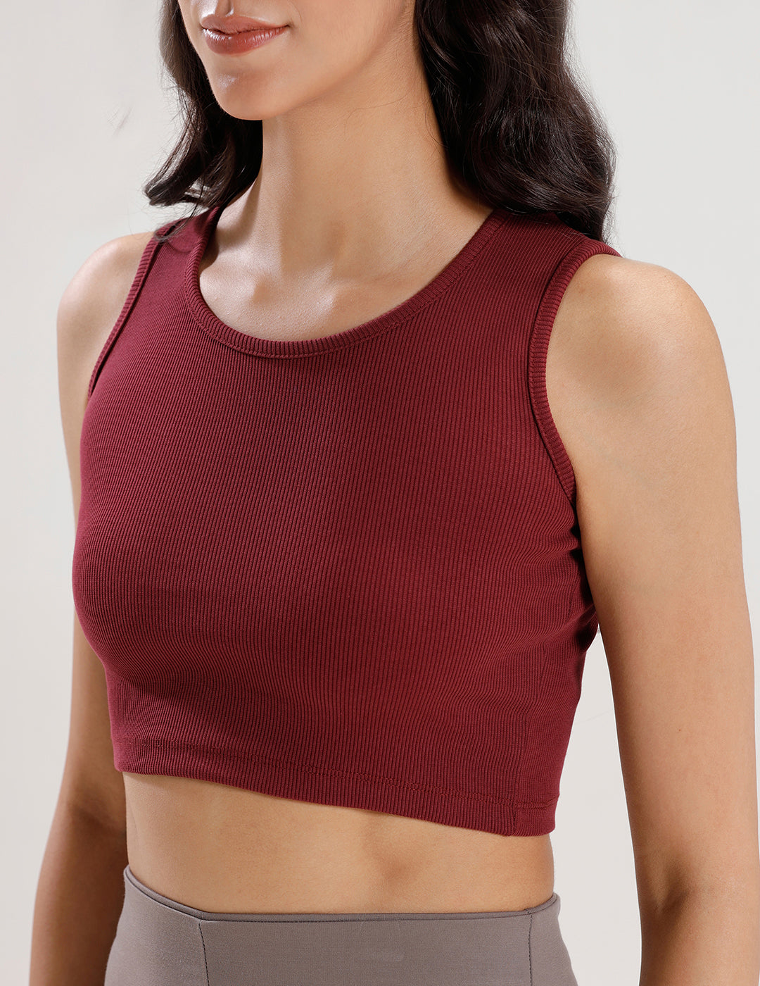 Crop Top-Burgundy