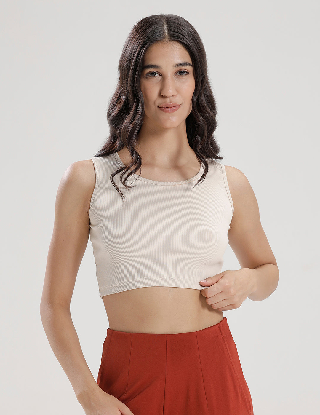 Crop Top-Chalk