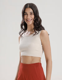 Crop Top-Chalk