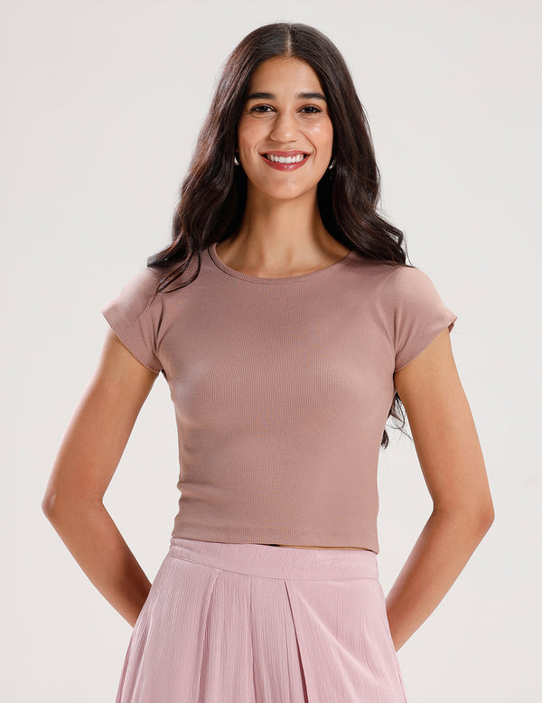 Kimono Sleeve Top-Tan - De Moza