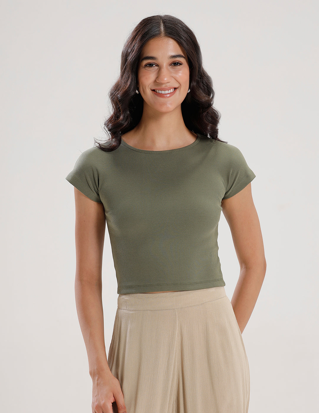 Kimono Sleeve Top-Olive Green