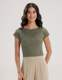 Kimono Sleeve Top-Olive Green