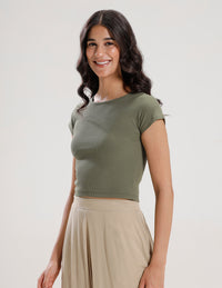 Kimono Sleeve Top-Olive Green