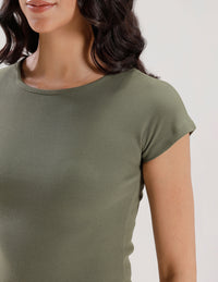 Kimono Sleeve Top-Olive Green