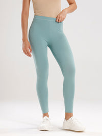 Ankle Length Leggings Viscose-Aqua Green - De Moza