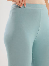 Ankle Length Leggings Viscose-Aqua Green - De Moza