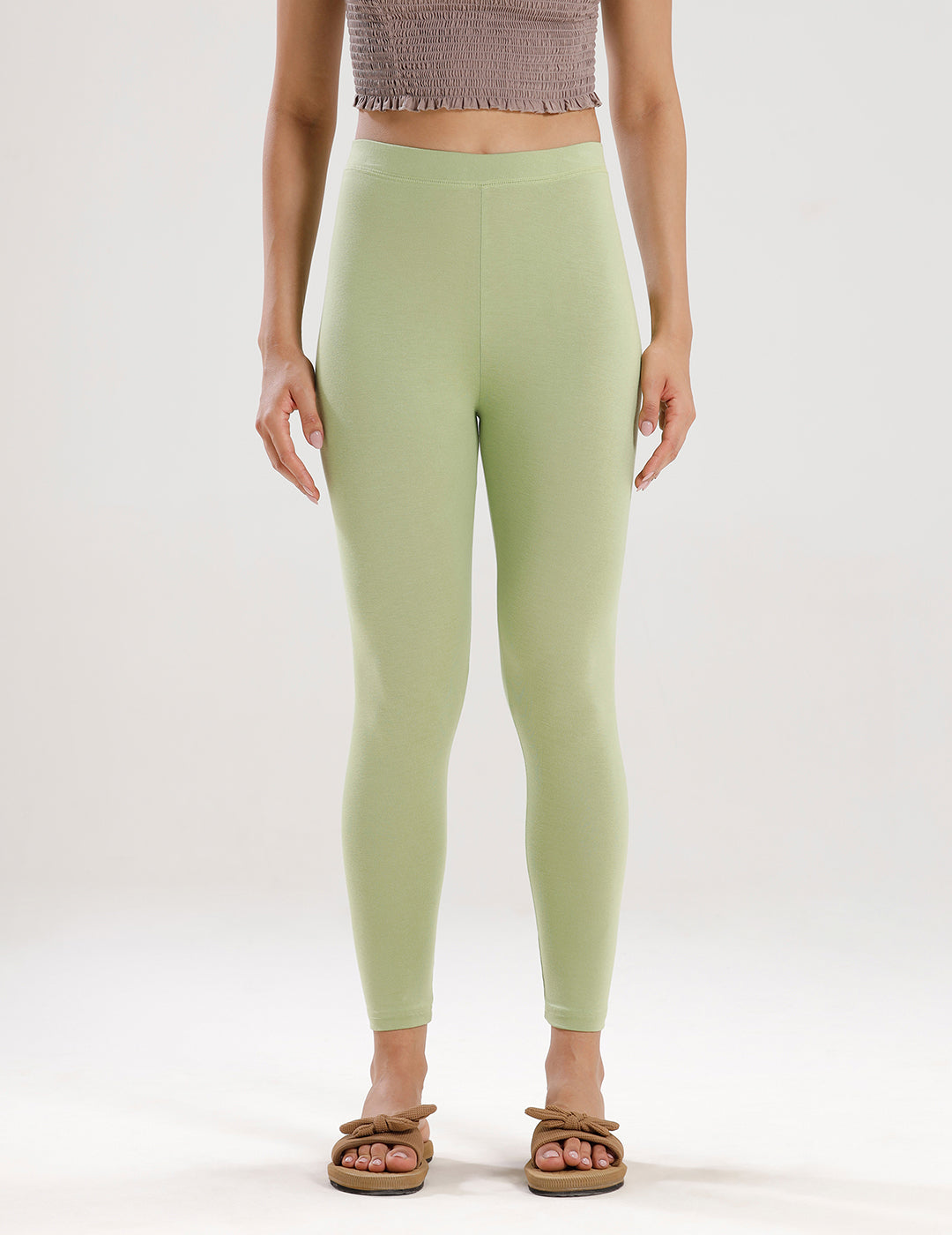 Ankle Length Leggings Viscose-Macha Green