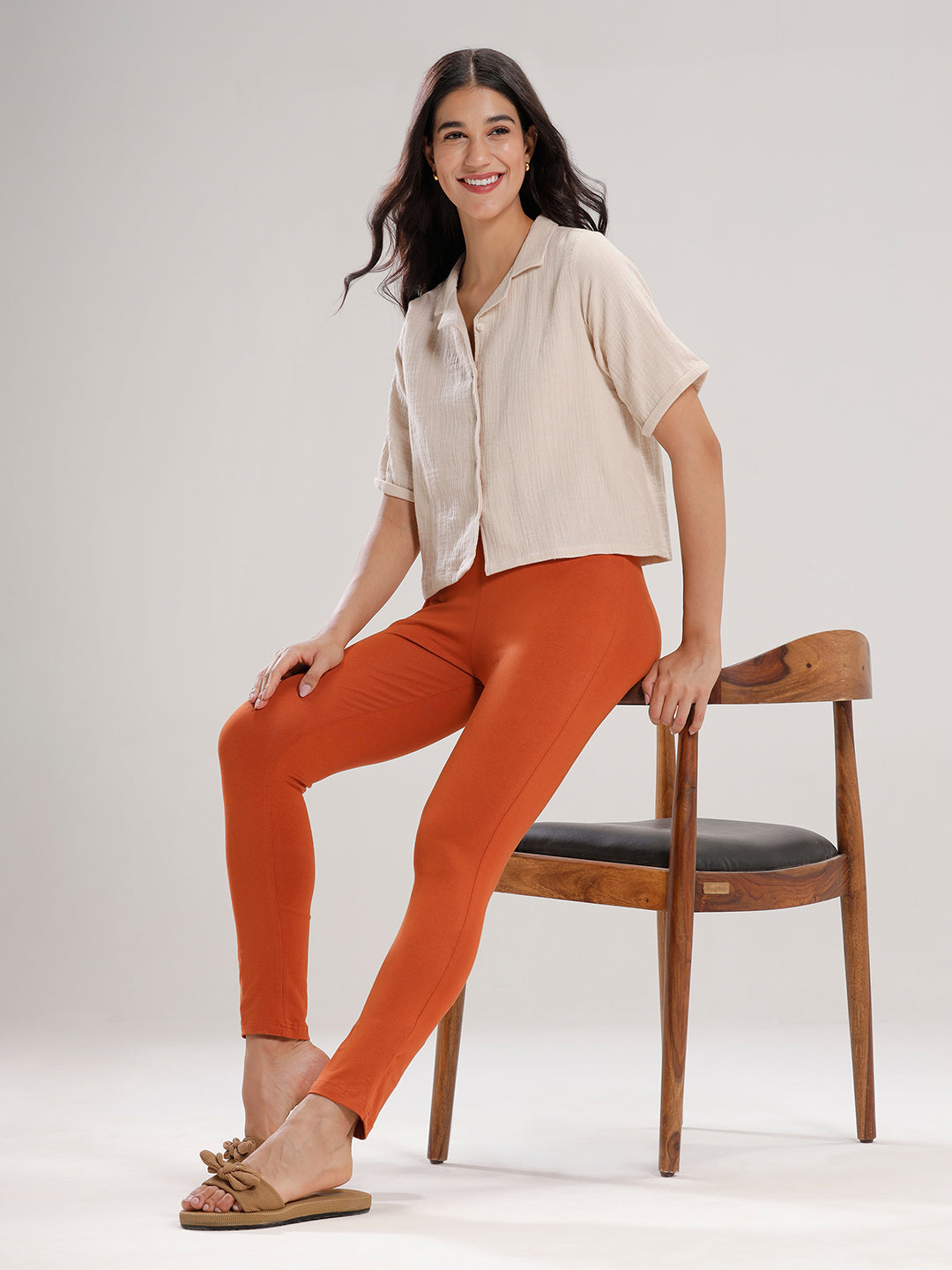 Women's Needle Pants Flame Orange - De Moza