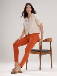 Women's Needle Pants Flame Orange - De Moza