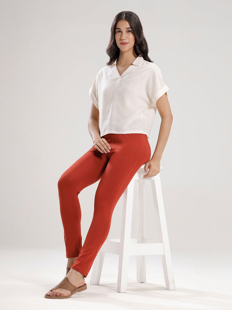 Women's Needle Pants Burnt Orange